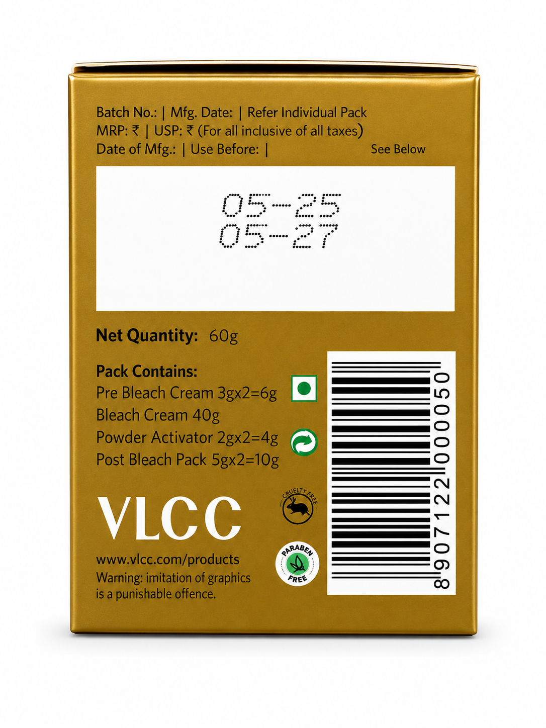 VLCC FACIAL GOLD BLEACH