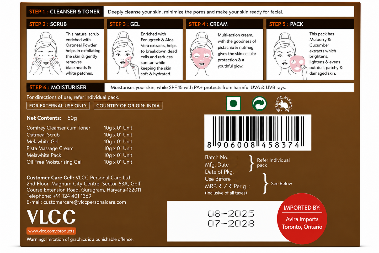 VLCC ANTI TAN FACIAL KIT