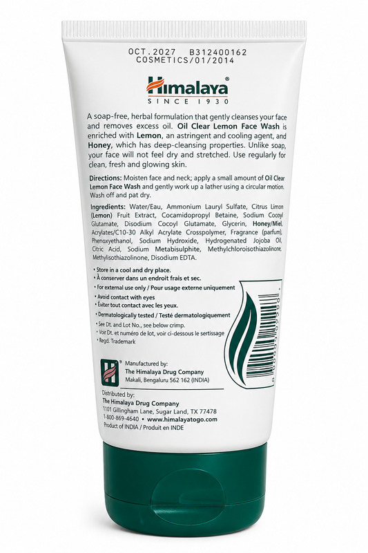 HIMALAYA OIL CLEAR LEMON FACEWASH